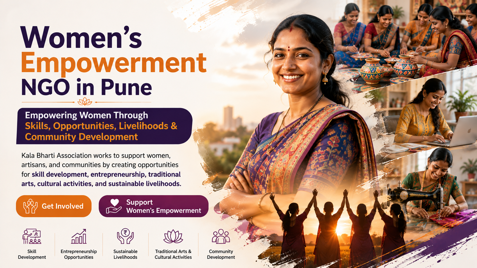Hero Image Women Empowerment NGO in Pune-Kala Bharti Association